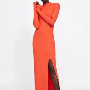 Zara midi orange dress